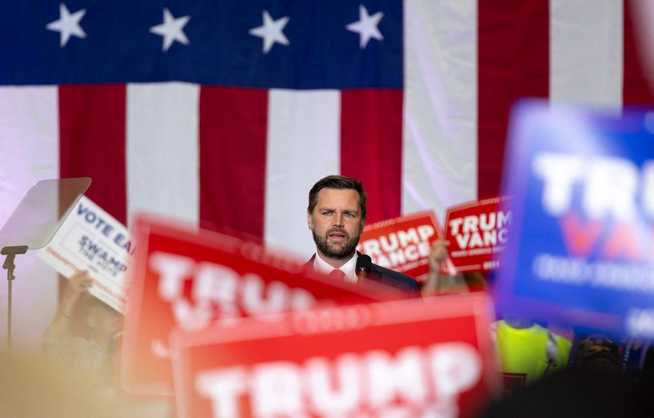 Fotografija: Kandidat za podpredsednika J. D. Vance. FOTO: Logan Cyrus Afp