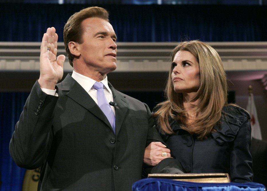 Fotografija: Arnold Schwarzenegger in njegova nekdanja žena Maria Shriver.  FOTO: Pool New/Reuters Reuters