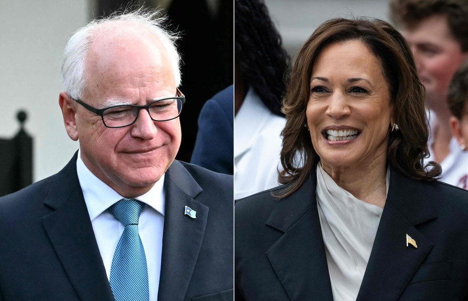 Fotografija: Kamala Harris in Tim Walz iFOTO: Jim Watson Afp