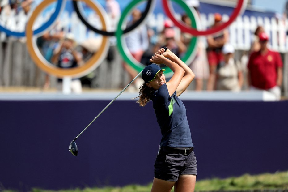 Fotografija: Slovenska golfistka Pia Babnik je odlično opravila drugega od štirih krogov olimpijskega turnirja. FOTO: Pierre-Philippe Marcou Afp