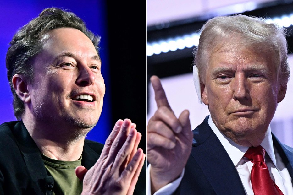 Fotografija: Elon Musk in Donald Trump. FOTO: Frederic J. Brown/Afp