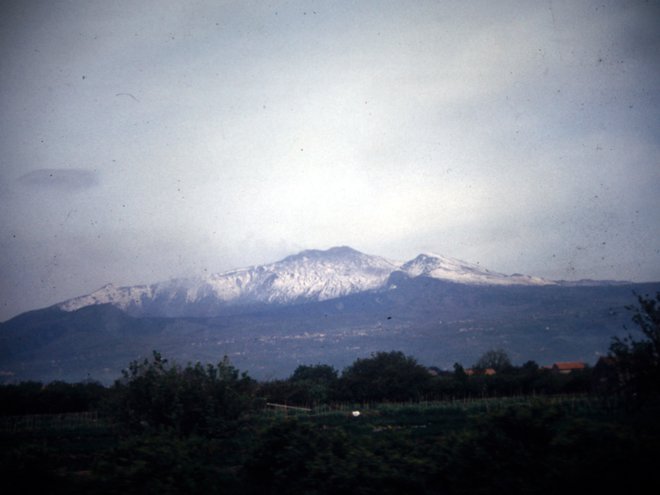 Zasneženi vrh Etne FOTO: Janez Mihovec