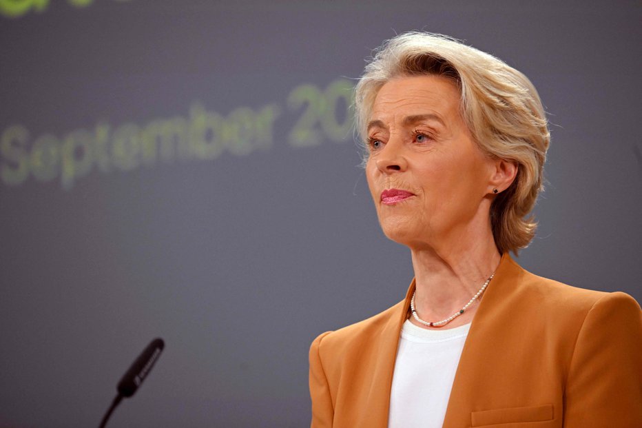 Fotografija: Ursula von der Leyen, predsednica Evropske komisije FOTO: Nicolas Tucat Afp