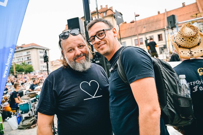 Martin Janežič - Buco in Boštjan Meglič sta aktivno sodelovala z mladimi bobnarji. FOTO: MP PRODUKCIJA/PIGAC.SI