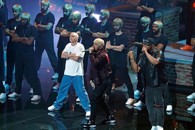 Eminem je imel otvoritveni nastop. FOTO: Timothy A. Clary/AFP