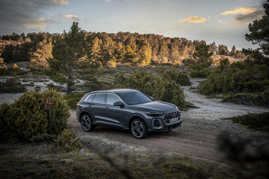 Fotografija: Novi audi Q5 bo najprej blagi bencinski ali dizelski hibrid, v prihodnje pa tudi priključni hibrid. FOTO: Audi