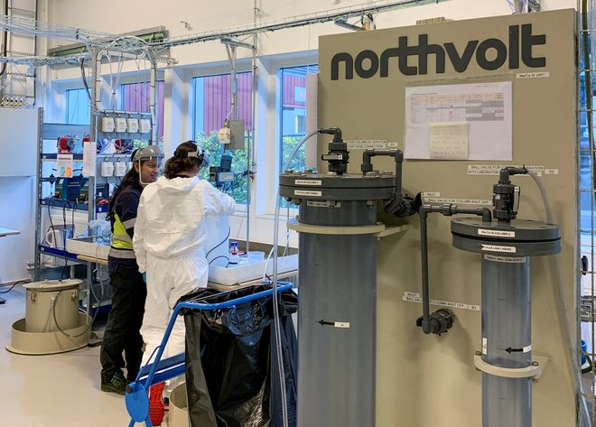 Northvoltov laboratorij v Västeråsu na Švedskem FOTO: Helena Soderpalm/Reuters