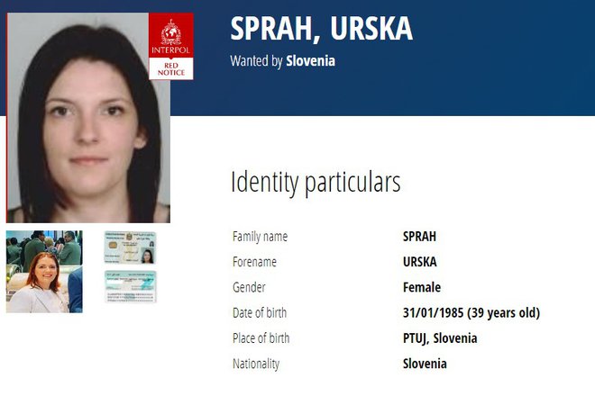 Urška Šprah. FOTO: Interpol