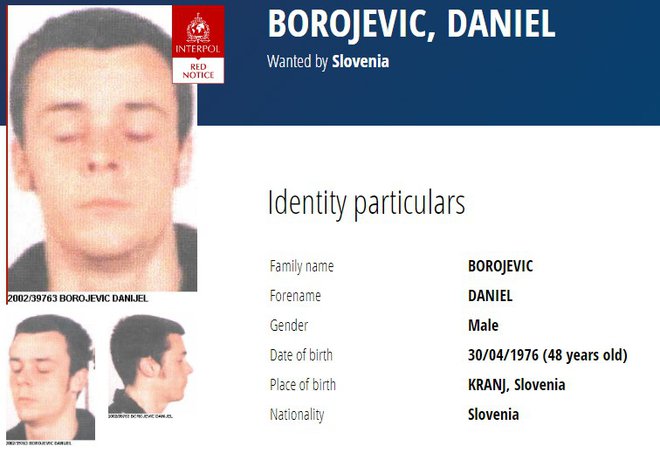 Borojević Danijel. FOTO: Interpol