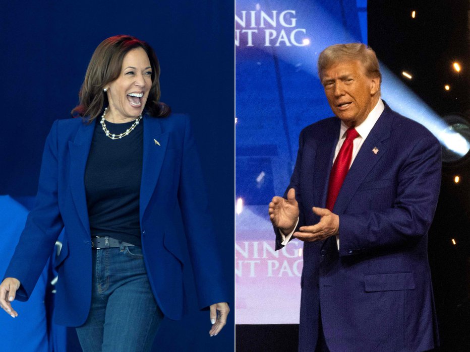 Fotografija: Kamala Harris in Donald Trump. FOTO: Rebecca Noble Afp