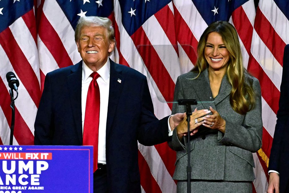 Fotografija: Donald in Melania Trump. FOTO: Jim Watson Afp