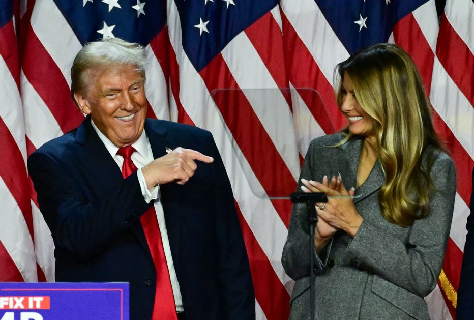 Fotografija: Donald Trump in Melania Trump  FOTO: Jim Watson Afp