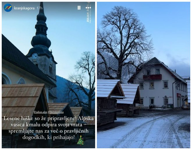 Kranjsko Goro je pobelil sneg. FOTO: Zajem Zaslona Instagram