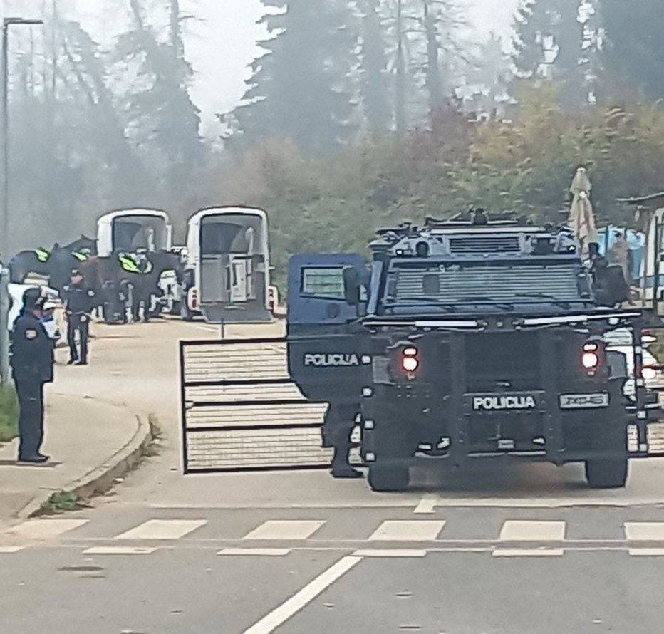 Fotografija: Na terenu je veliko število policistov. FOTO: Komunala Novo mesto