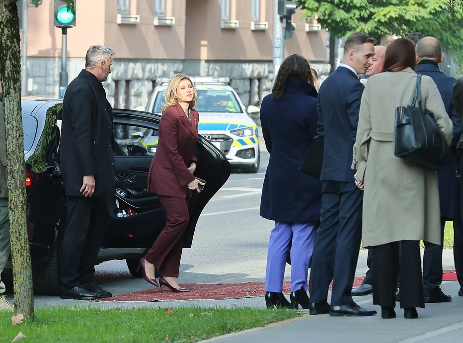 Fotografija: Olena Zelenska v Ljubljani. FOTO: Jože Suhadolnik