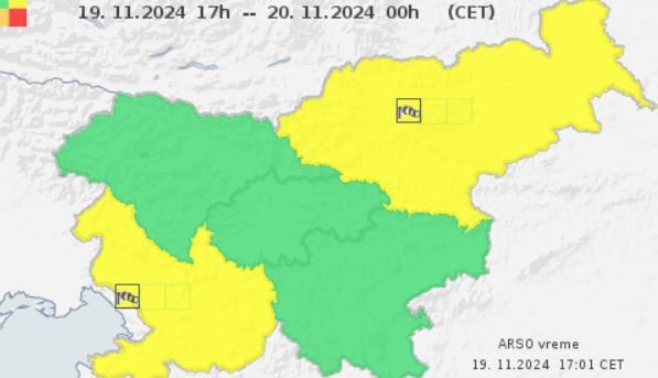Po nižinah bo v sunkih veter dosegal hitrosti 70 km/h, v višjih legah tudi okoli 100 km/h. FOTO: Arso