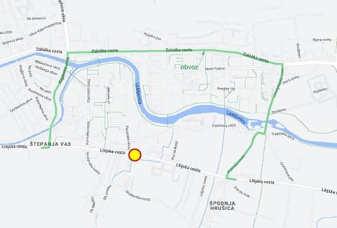 Litijska cesta bo v soboto in nedeljo, 23. in 24. novembra 2024, na enem odseku zaprta za ves promet. FOTO: STA
