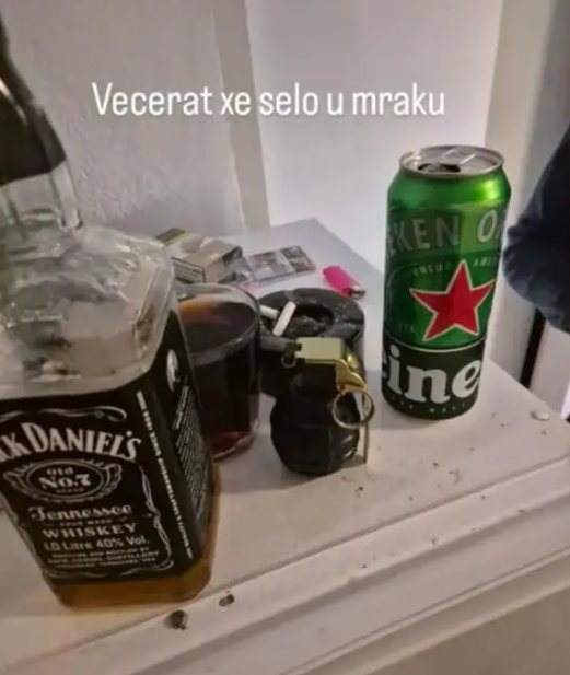 Srhljiva objava, preden je razgnalo granato. VIR: Instagram