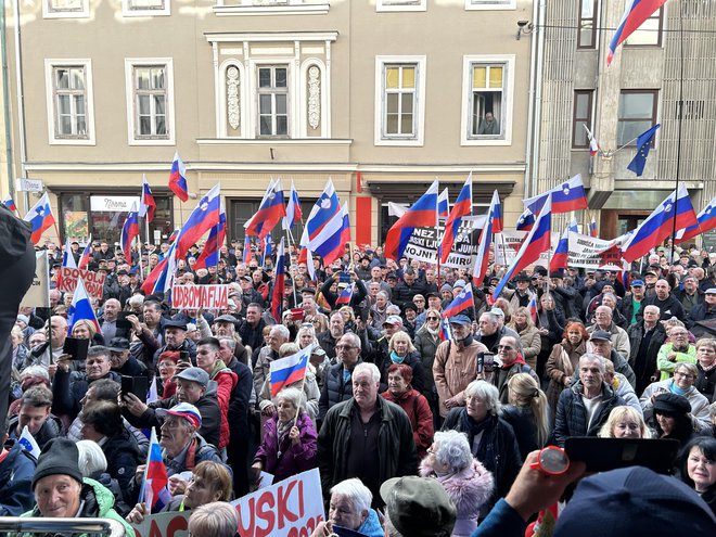 Zbrana množica je med drugim vzklikala mafija, mafija. FOTO: Mojca Marot