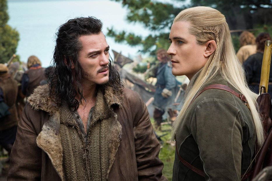 Fotografija: Luke Evans in Orlando Bloom v filmu Hobbit. FOTO: Mark Pokorny/Profimedia