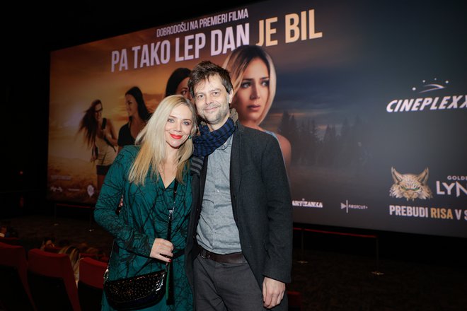 Katarina Čas, ki ima v filmu pomembno vlogo, in njen dragi, filmski skladatelj Luca Ciuti.