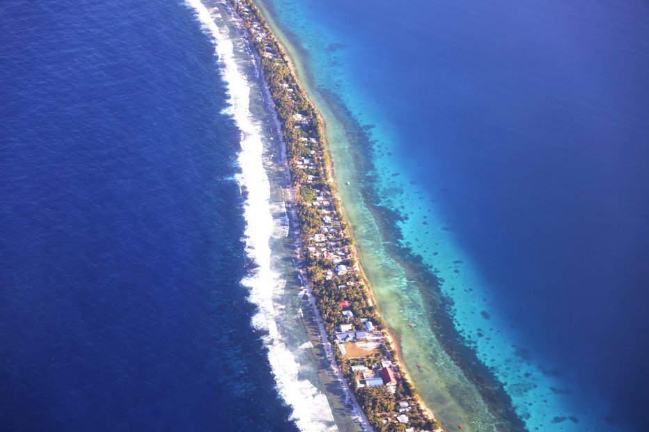 Fotografija: Otok Funafuti, najbolj naseljen v državici Tuvalu FOTO: Kirsty Needham/Reuters