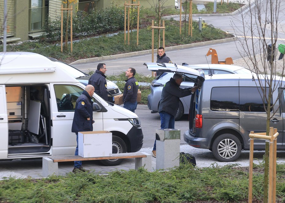 Fotografija: Kriminalisti so zbirali dokaze v enem stanovanju v Črnučah (na fotografiji) in dveh v Topniški ulici. FOTO: Dejan Javornik