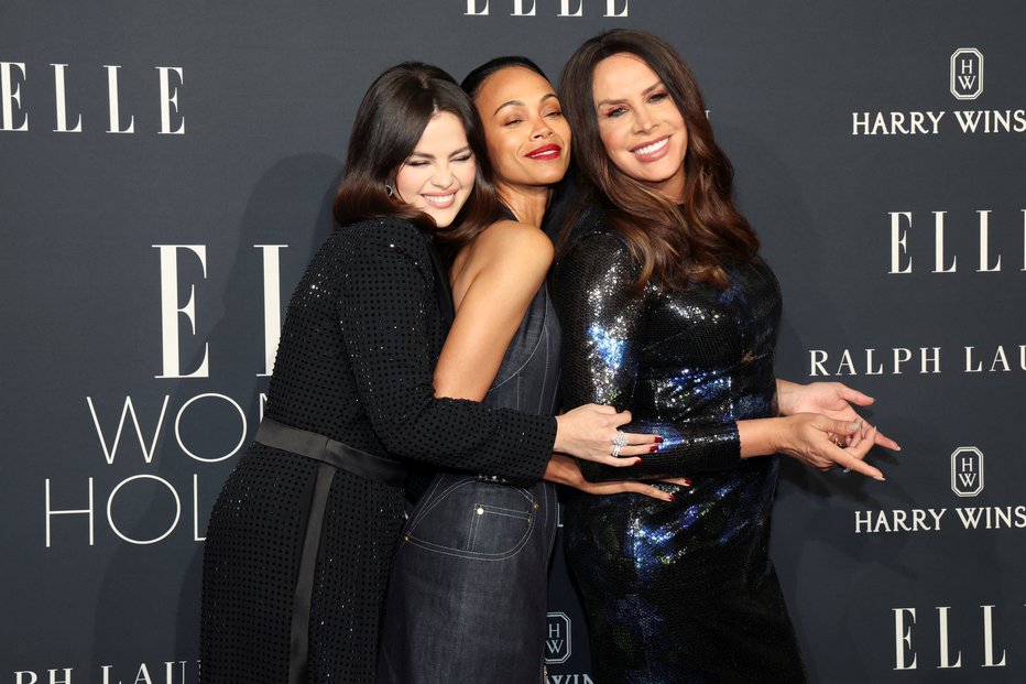 Fotografija: Tri glavne igralke iz trilerja Emilia Pérez: Selena Gomez, Zoë Saldaña in Karla Sofía Gascón FOTO: Mario Anzuoni/Reuters