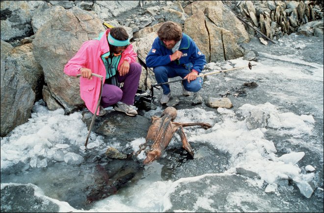 Trenutek, ko so odkrili ledenega moža. FOTO: Ohsenreiter/South Tyrol Museum of Archaeology