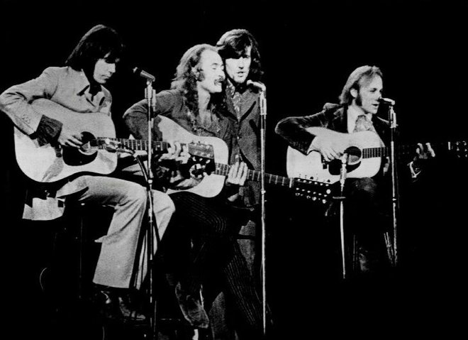 Zasedba Crosby, Stills, Nash & Young med nastopom leta 1970. Foto: CMA/Atlantic Records/Wikimedia Commons, javna domena