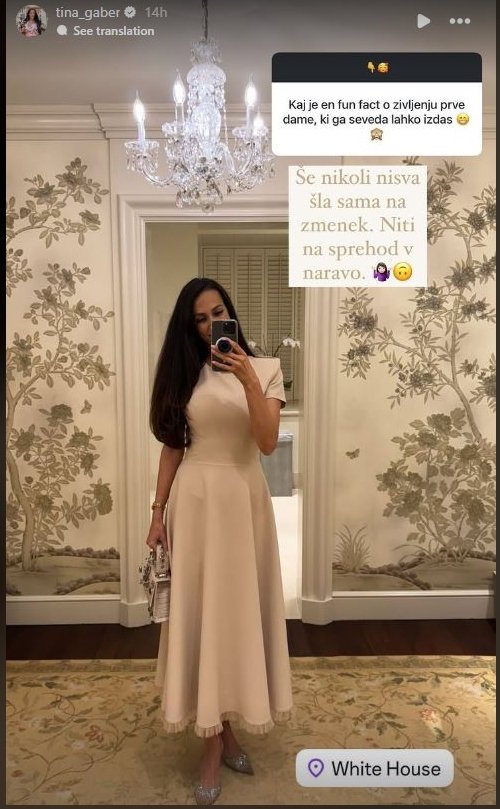 FOTO: Tina Gaber Instagram, zaslonski posnetek