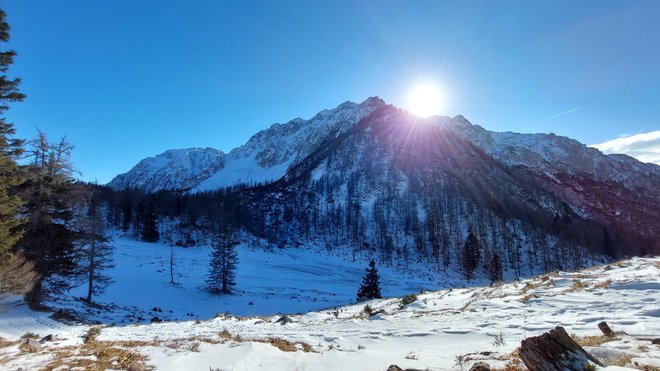 Zimsko sonce nad Begunjščico